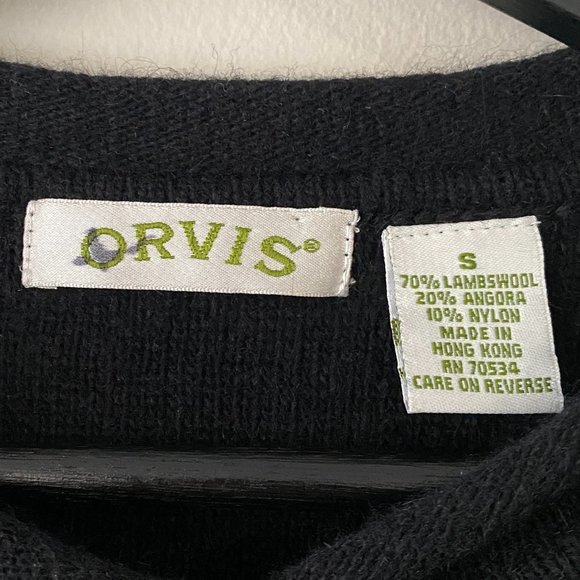 Vintage Orvis Snowflake Embroidery Lambswool Angora Blend Knit Cardigan - Picture 3 of 9